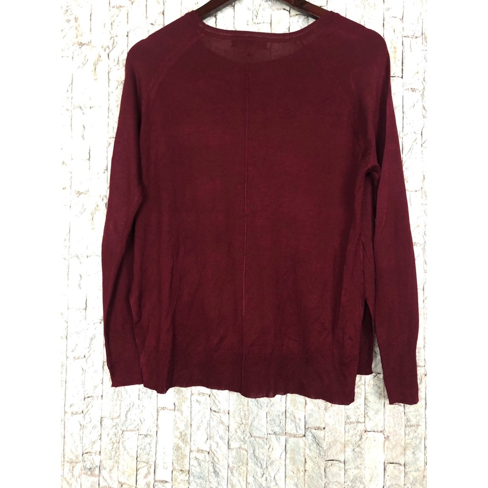 ZARA Knit Burgundy long Sleeve Top - Picture 2 of 4